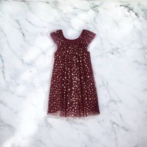 Zunie Burgundy Starry Kids Formal Dress